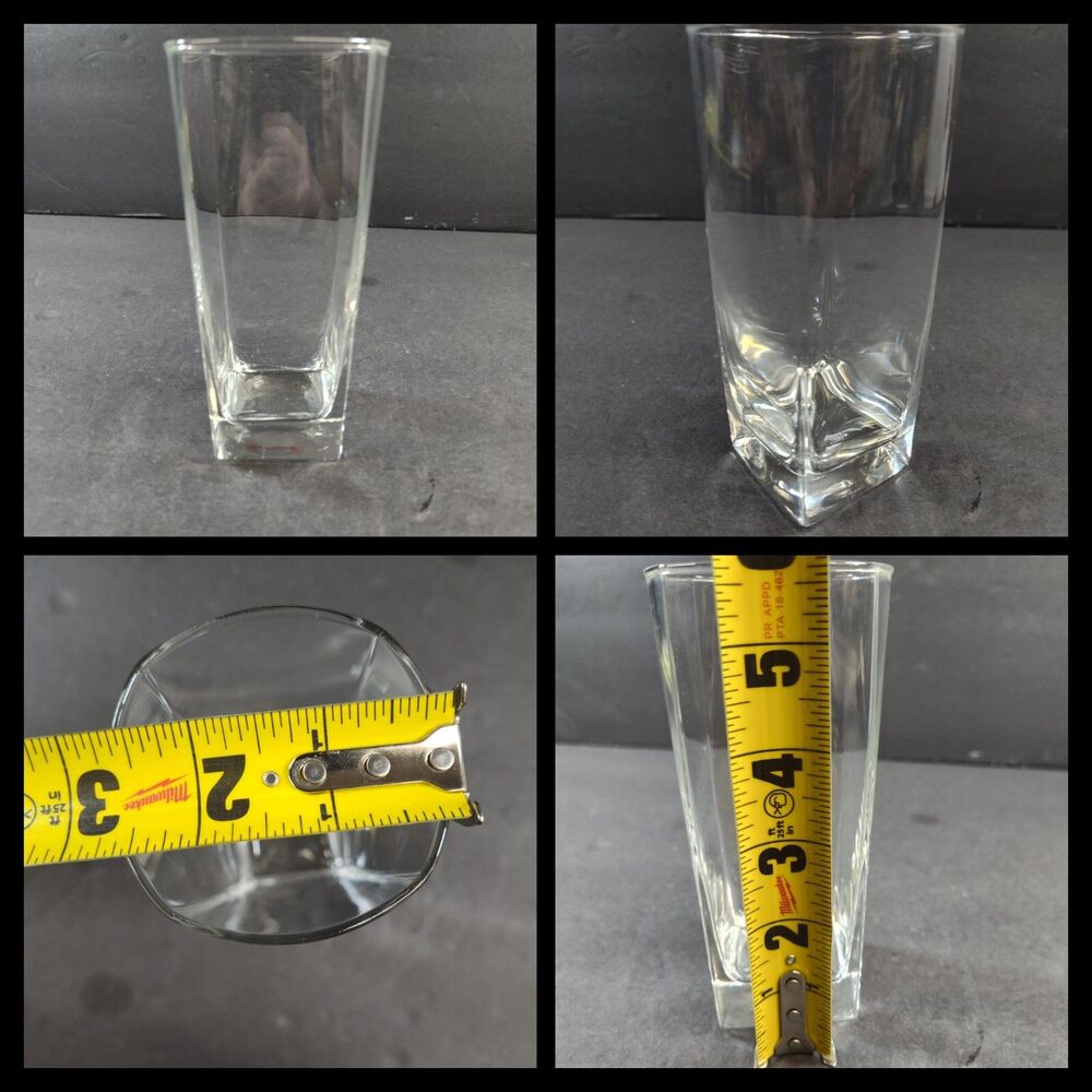 1x Heavy Glass Tumbler, Square Bottom Unbranded EUC
